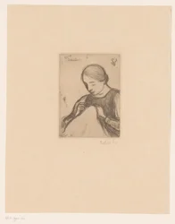 Portrait of Malvina Dedeyn with Needlework