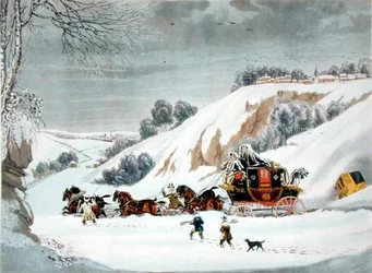 A Mail in Deep Snow, engraved by George Hunt