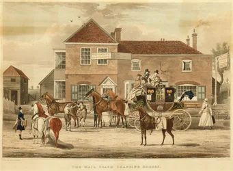 The Mail Coach Changing Horses