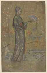 Japanese Woman Painting a Fan