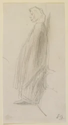 Profile Sketch of an Old Woman Standing, 1858