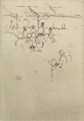 Ryde Pier, from a set of twelve etchings entitled The Naval Review