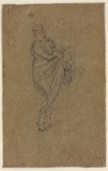 Standing Woman Holding Up Her Dress, c1872