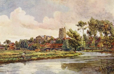 The Waveney at Beccles, with the Church of St Michael