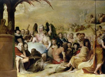 Elysium, or The State of Final Retribution: Detail of Scientists and Philosophers Looking at the Globe