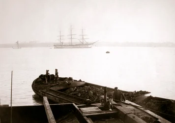 Barge loaded with freight, Rotterdam