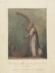 Man Playing a Harp
