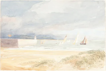 Shore Scene with Sailboats, Portland, Dorset