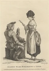 A Ladies Maid Purchasing a Leek