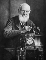 Lord Kelvin, Scottish Mathematician and Physicist, with His Compass