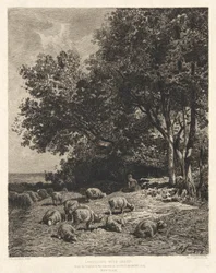 Landscape with Sheep, after Ch-Jacque