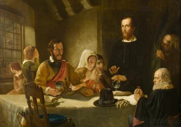 George Wishart on His Way to Execution Administering the Sacrament for the First Time in Scotland after the Protestant Reform