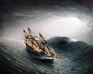 A Schooner in Heavy Sea