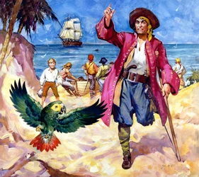 Long John Silver and his Parrot