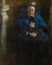 Lady with blue scarf