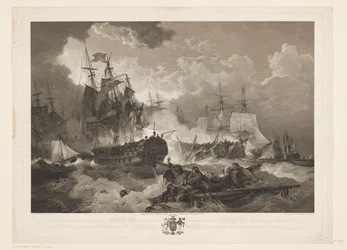 Battle of Camperdown, 1797 (title on object: The Victory obtained over the Dutch Fleet by the British Squadron of the North Sea under the command of Admiral Duncan in the action of the 11th of October 1797)