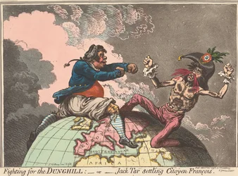 Fighting for the Dunghill - or - Jack Tar Settling Citoyen François (from: Caricature, vol. 1)