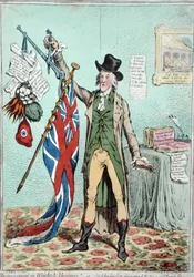 Improvement in Weights and Balances, or Sir John Seeclear discovering the Balance of the British Flag