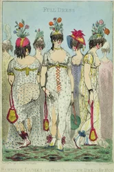 Parisian Ladies in Winter Dresses for 1800