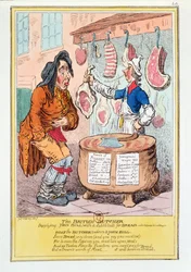 The British Butcher Supplying John Bull with a Substitute for Bread, 1795
