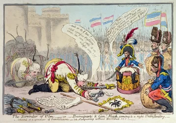 The Surrender of Ulm, or Buonaparte and General Mack coming to a right Understanding, published by Hannah Humphrey in 1805
