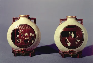Pair of Worcester vases