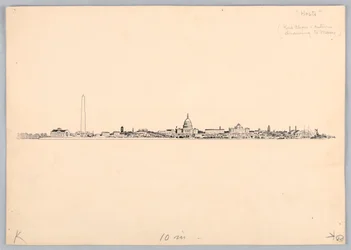 Washington Skyline, Design for Washington Board of Trade Dinner, May 13, 1908