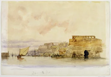 Coast Scene with Sailing Boats