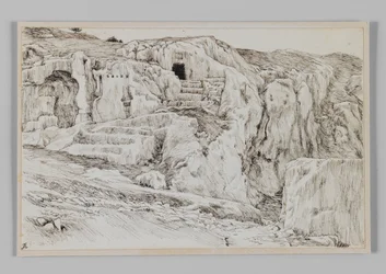 Ancient tombs, Valley of Hinnom, illustration from The Life of Our Lord Jesus Christ