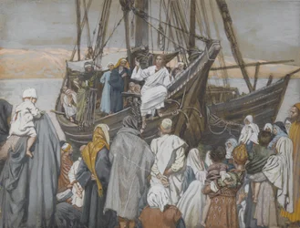 Jesus Preaches in a Ship, illustration from The Life of Our Lord Jesus Christ