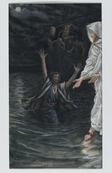 Saint Peter Walks on the Sea, illustration from The Life of Our Lord Jesus Christ