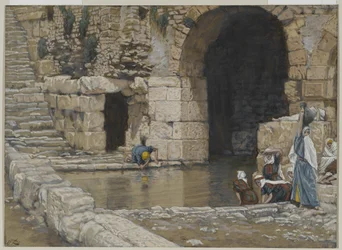 The Blind Man Washes in the Pool of Siloam, illustration from The Life of Our Lord Jesus Christ