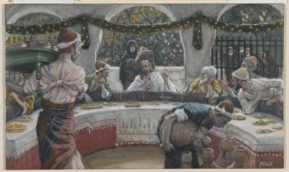 The Meal in the House of the Pharisee, illustration from The Life of Our Lord Jesus Christ