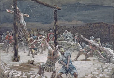 The Raising of the Cross, illustration for The Life of Christ