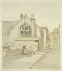 Steep Street and the top of Queen Street [later Christmas Steps] with the Chapel of the Three Kings of Cologne