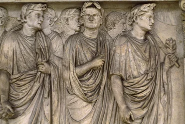 Ara Pacis Augustae, a free-standing altar of group of widows, magistrates, priests