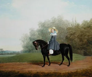 Portrait of a Girl Riding a Horse