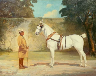 Ambrose Clark with a Favourite Coach Horse
