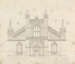 Preparatory drawing for Design 11, Plate 9 of A Collection of Designs for Rural Retreats
