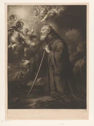 Kneeling Saint Francis of Paola in Prayer