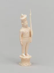 White pawn, chess piece, India, 1820 circa
