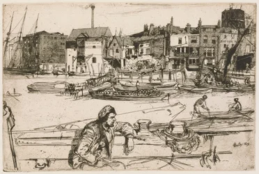 Black Lion Wharf, from the Thames Set (A Series of Sixteen Etchings of Scenes on the Thames and Other Subjects)