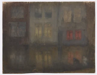 Nocturne: Black and Red - Back Canal, Holland