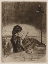 Reading by Lamplight