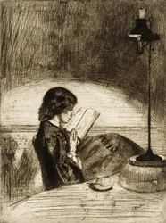 Reading by Lamplight