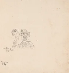 Sketch: Self-Portrait with Miss R. Birnie Philip