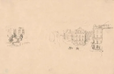 Two Trial Sketches: A. Grande Rue, Dieppe; B. An Interior