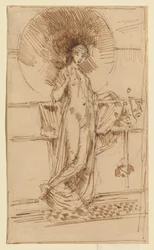 Woman with a Parasol (Sketch of "Harmony in Blue and Gold")