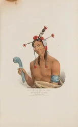O-CHE-NA-SHINK-KAD or the Man that Stands and Strikes; A Winnebago Chief, from The Aboriginal Portfolio