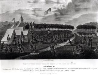 View of the Great Treaty Held at Prairie du Chien, Wisconsin, September 1825, from 